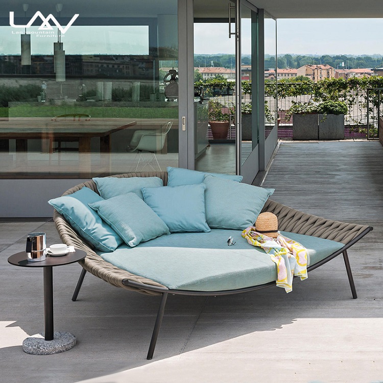 Outdoor Daybed Furniture - 현대적인 야외 정원용 로프 직조 데이베드