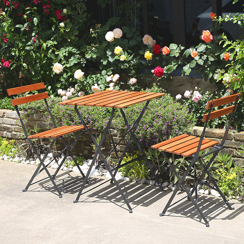 Outdoor Furniture Metal Chairs - 접이식 단단한 나무 커피 테이블 야외
