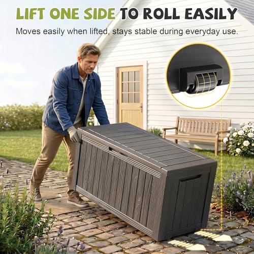 야외 방수 레진 수납 데크 박스 잠금 가능 야외 벤치  - Outdoor Furniture Wood 리뷰 및 가격