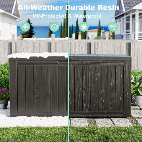 야외 방수 레진 수납 데크 박스 잠금 가능 야외 벤치  - Outdoor Furniture Wood 리뷰 및 가격