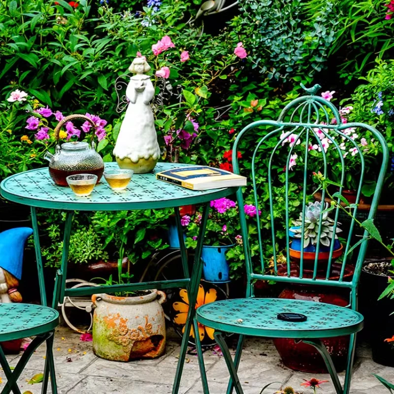 야외 안뜰 정원 의자, 다리미 할로우 아웃 접이식 테이 - Outdoor Furniture Metal Chairs 리뷰 및 가격