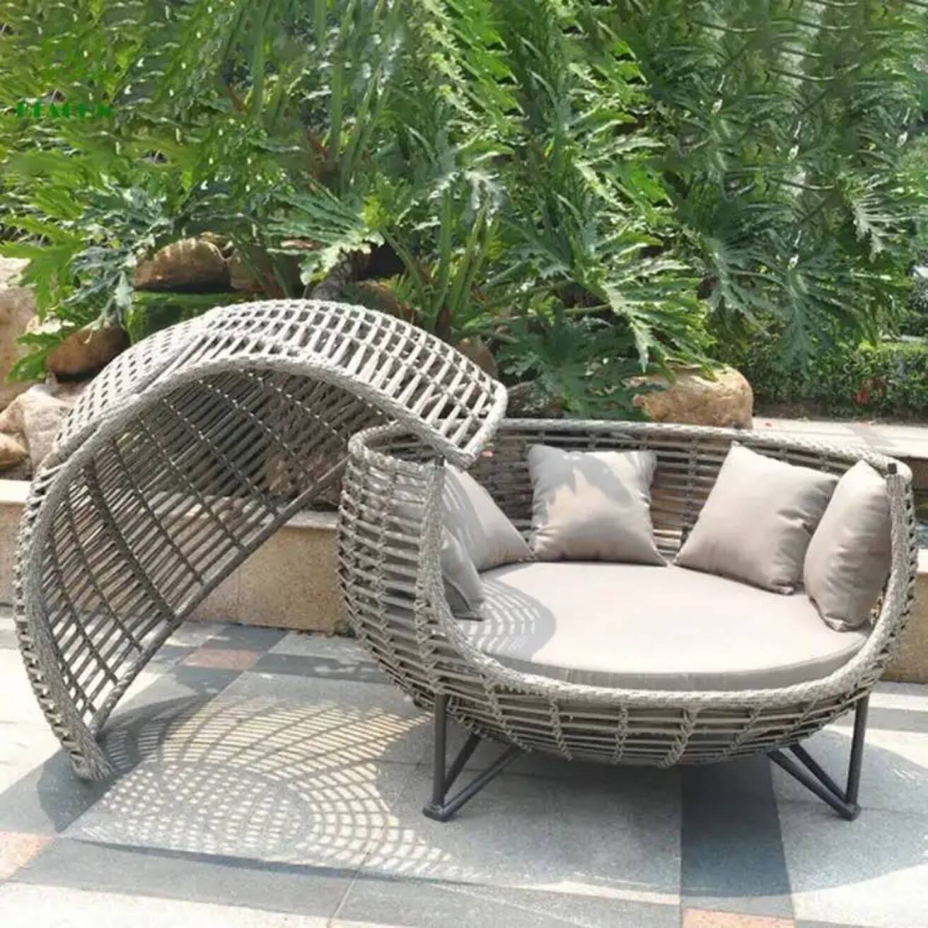 북유럽 스타일 파티오 캐노피 데이베드 야외 라운지 의자 - Outdoor Daybed Furniture 리뷰 및 가격