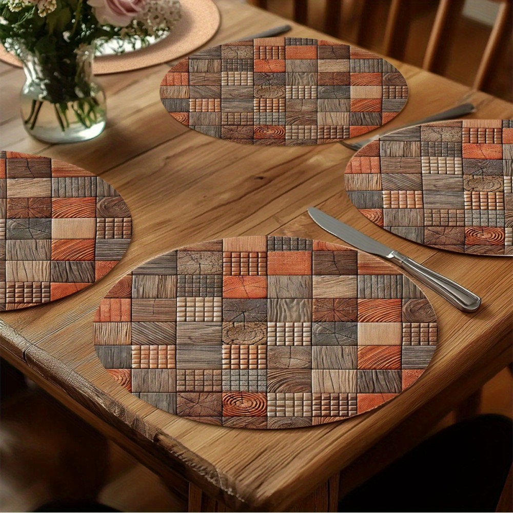 VIKAMA 원형 테이블 매트 4개 세트 빈티지 모자이 - Outdoor Furniture Wood 리뷰 및 가격