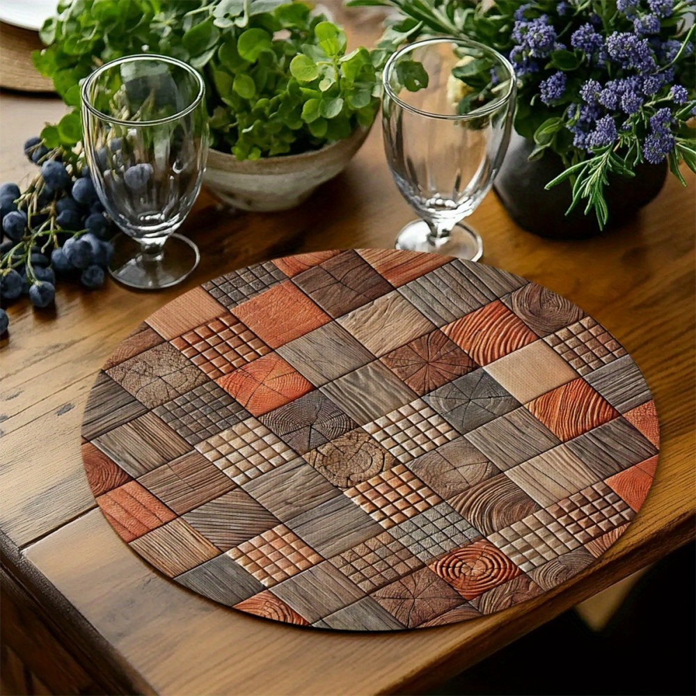VIKAMA 원형 테이블 매트 4개 세트 빈티지 모자이 - Outdoor Furniture Wood 리뷰 및 가격