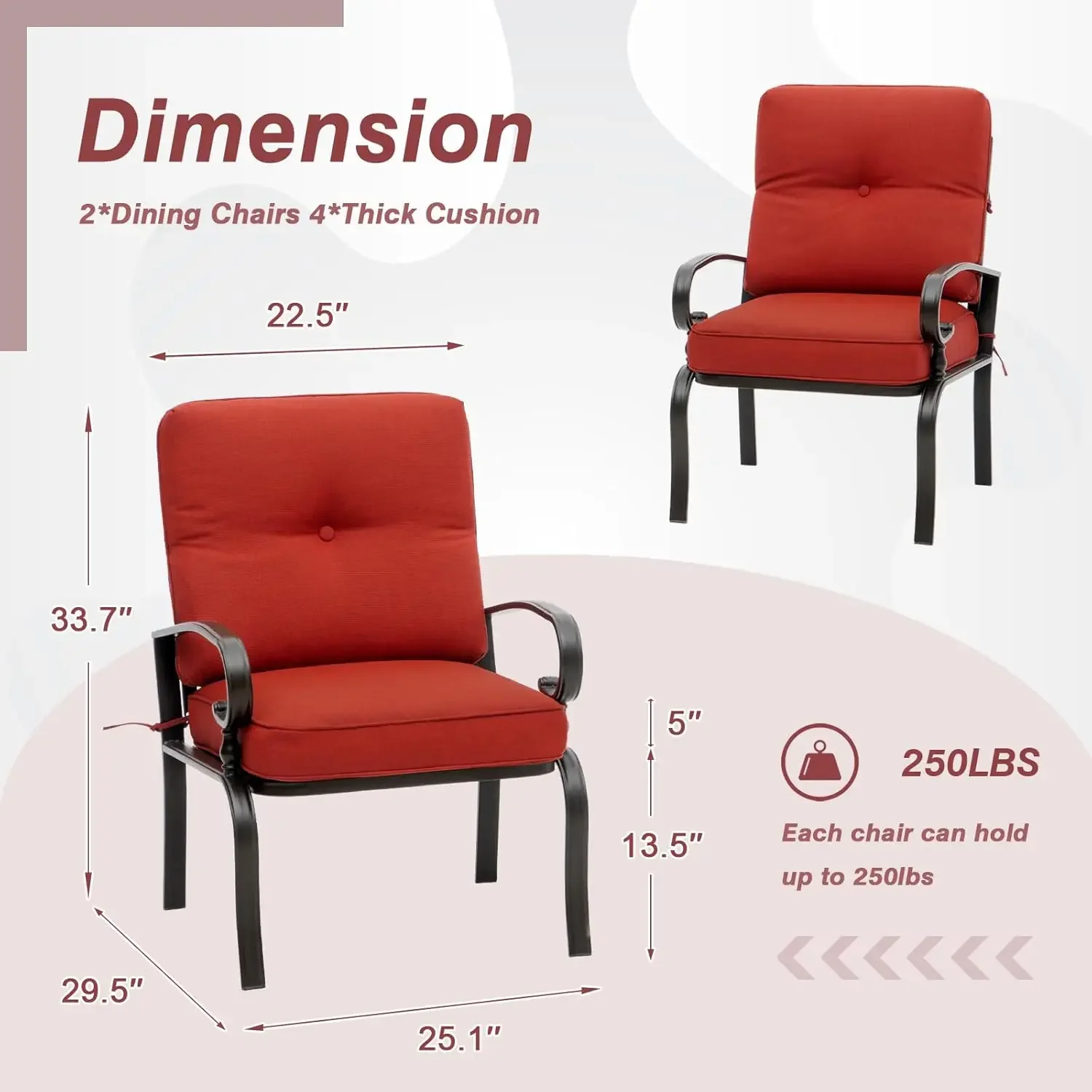 빨간색 야외용 금속 비스트로 의자 정원용 식사 가구 세 - Outdoor Furniture Metal Chairs 리뷰 및 가격
