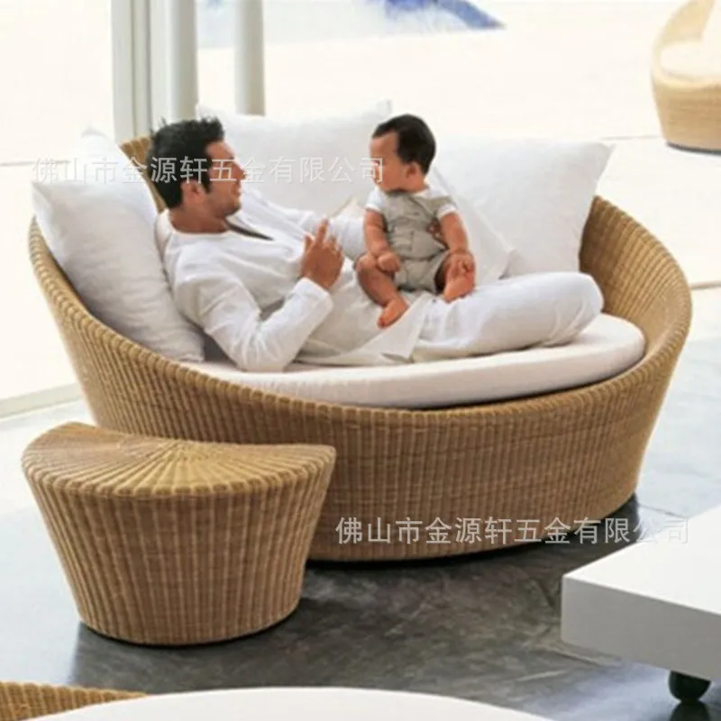 라운드 라탄 야외 데이베드 파티오 풀사이드 라운저 위커 - Outdoor Daybed Furniture 리뷰 및 가격